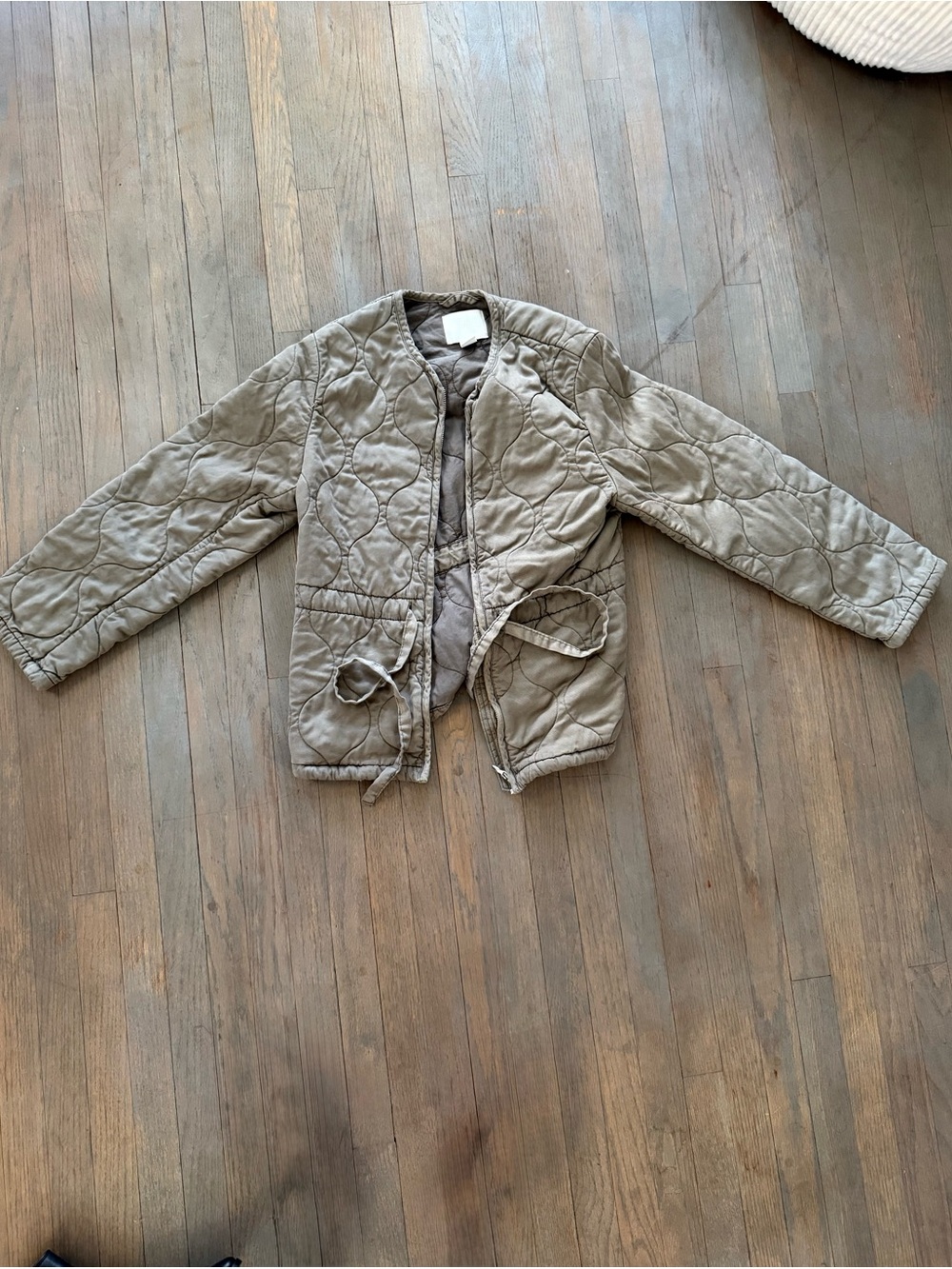 Quilted Field Jacket in Olive Green